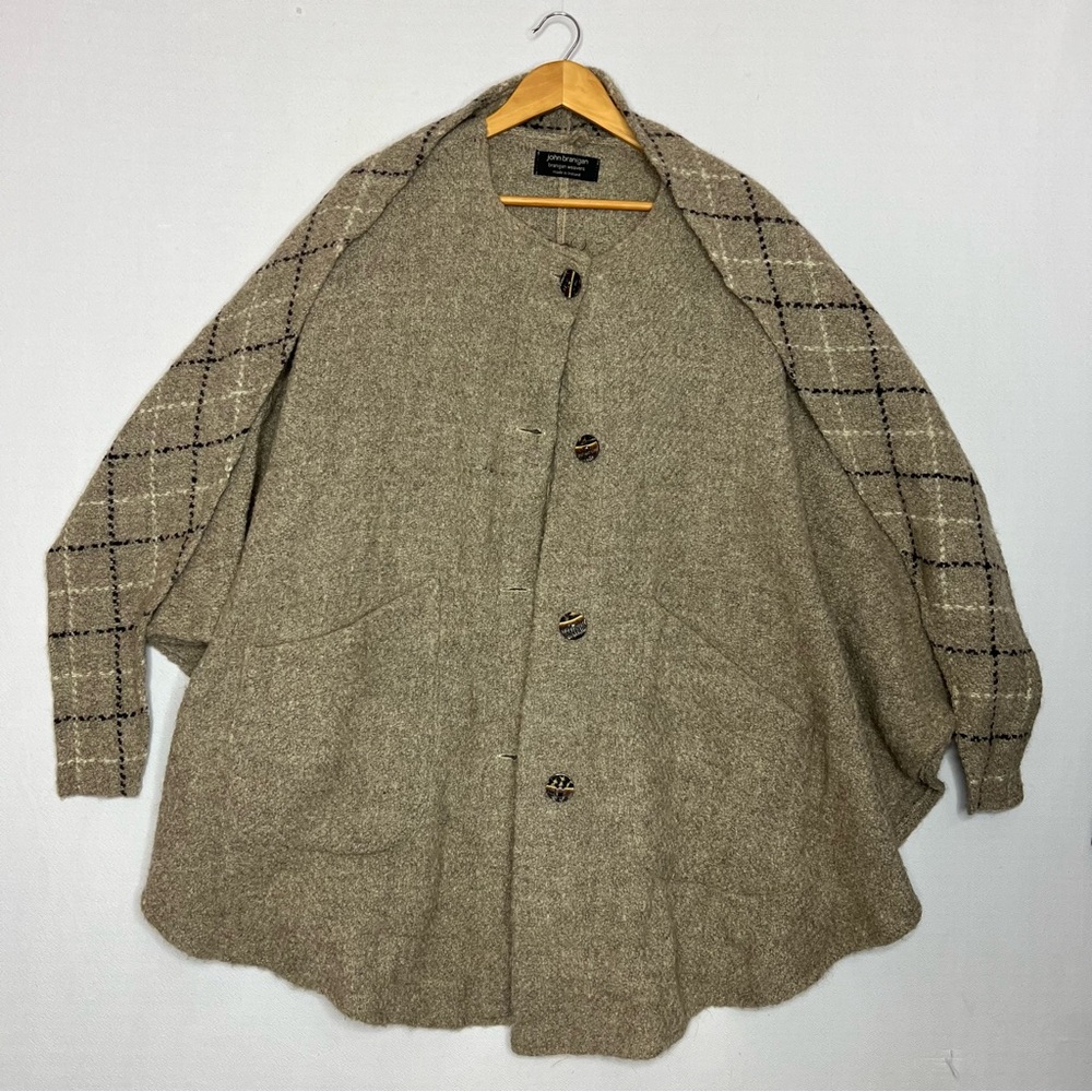 John Branigan Ireland Womens Wool Blend Sweater Poncho One Size Scraf Old Money